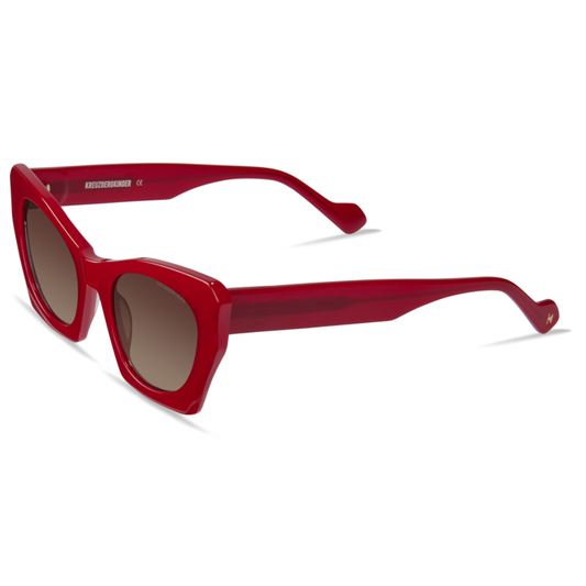 KREUZBERGKINDER SHIRA RED glasses side view unique style contemporary German craftsmanship