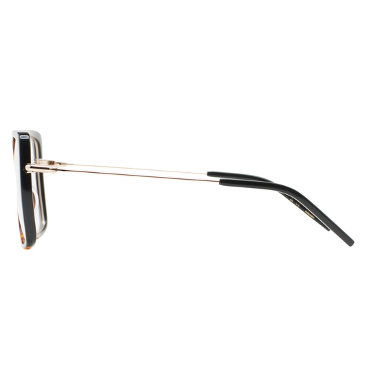 KALEOS Rainey Brown prescription glasses side view - modern square frames with combined acetate and steel construction