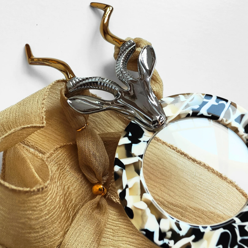 FLIPPAN'LOOK Savannah Collection Eyeglasses - Artisanal Kudu Antelope Natural Silk Necklace Design
