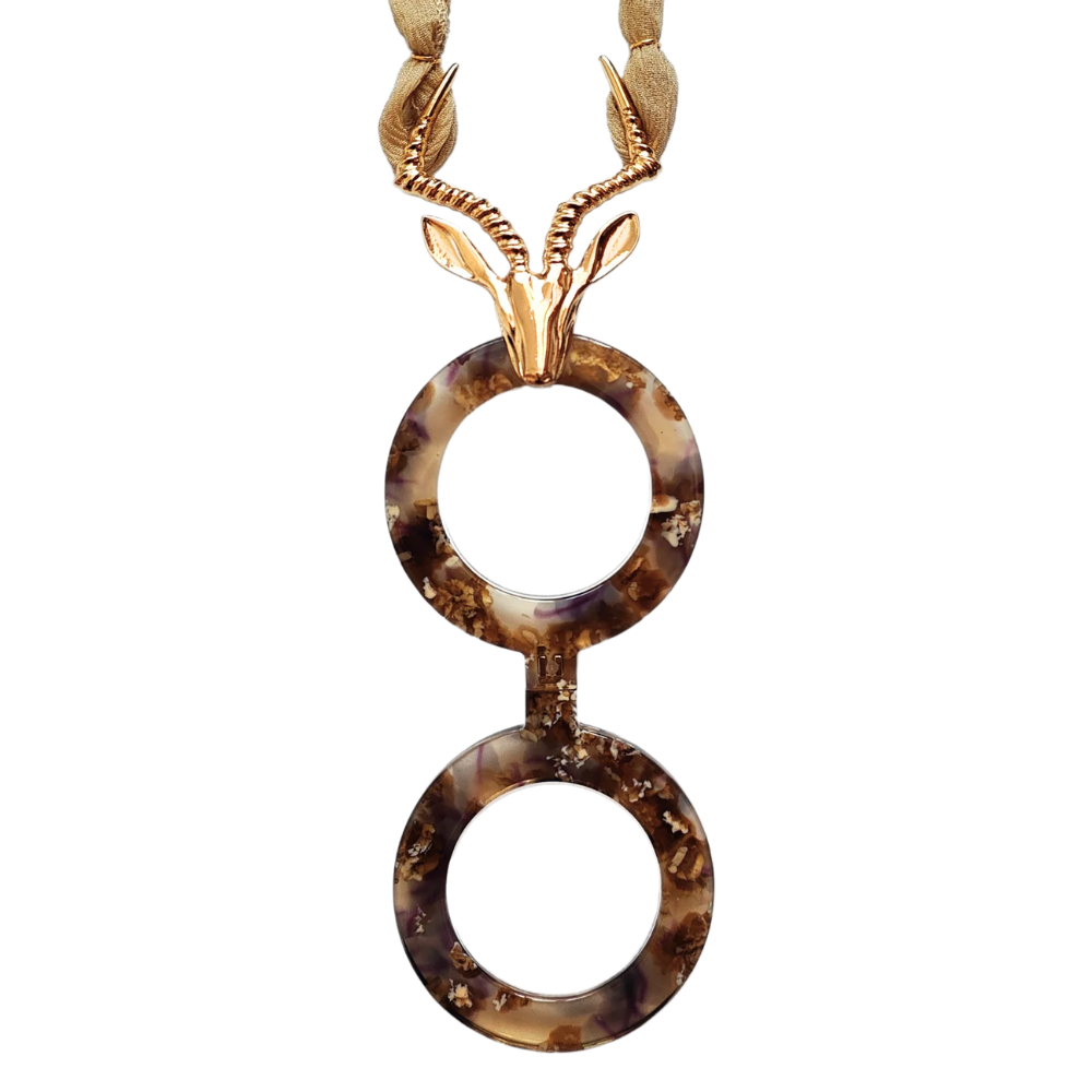 FLIPPAN'LOOK Brown Gold Eyeglasses - Hand-Modeled African Impala Luxury Reading Glasses