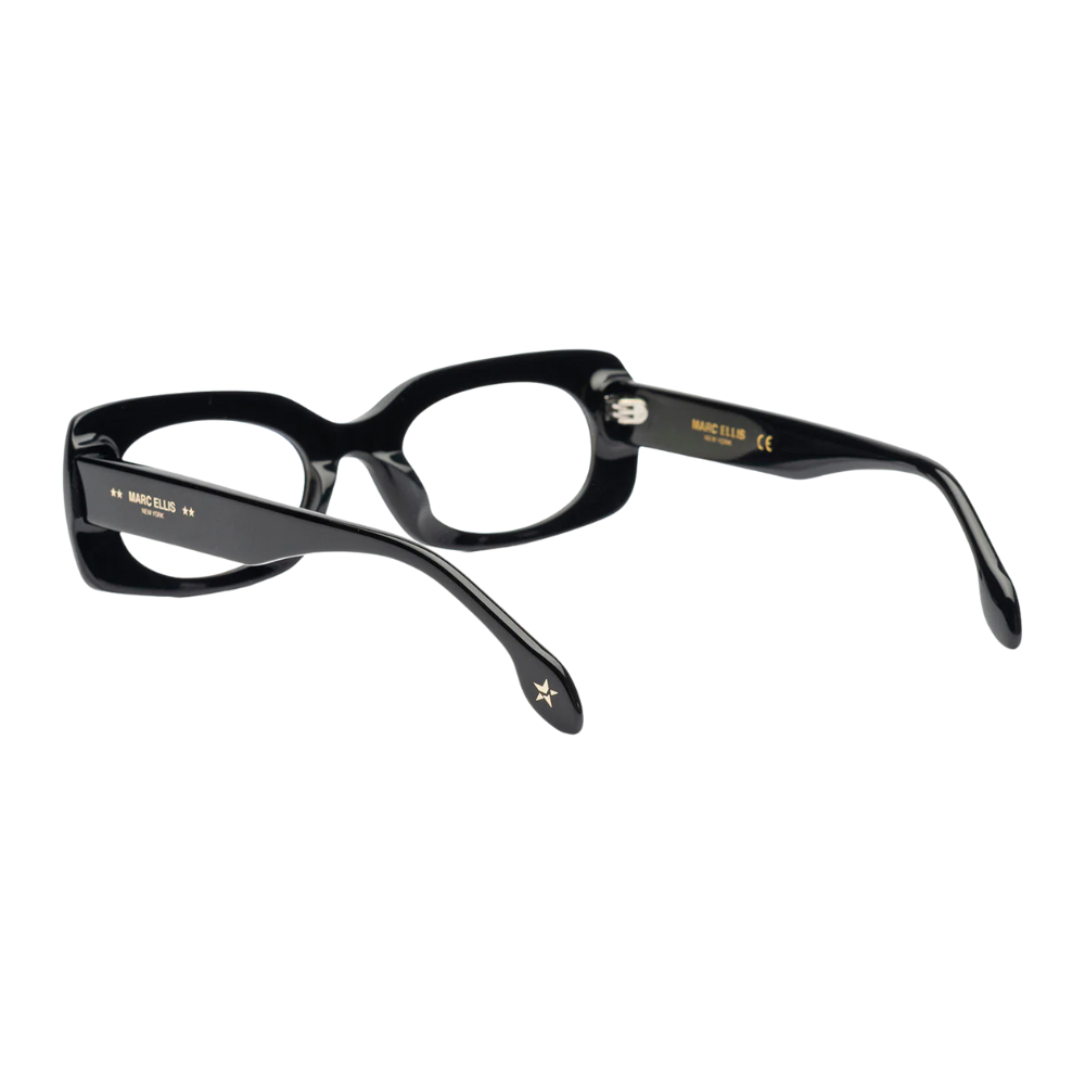 MARC ELLIS Mara black eyeglasses frame detail and craftsmanship
