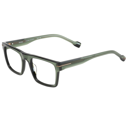 WOODYS Dario 03 prescription glasses side view - rectangular frames with signature wooden temple tips