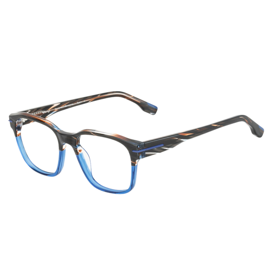 WOODYS Verne 04 prescription glasses side view - square frames with signature wooden temple tips