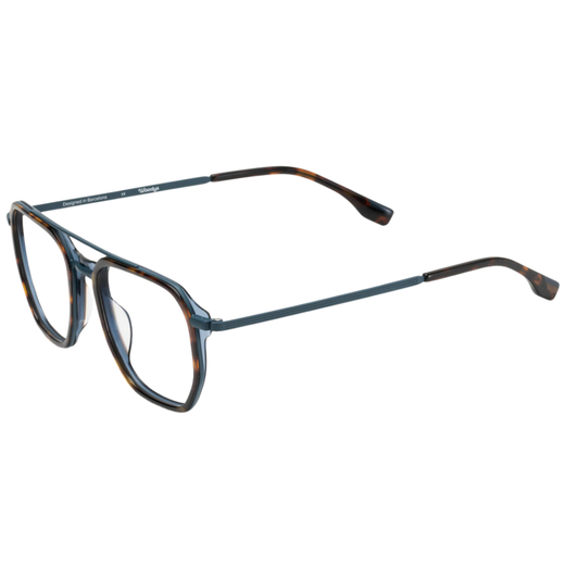 WOODYS Hesse 02 prescription glasses side view - bold aviator frames with metal structure and wooden temple tips