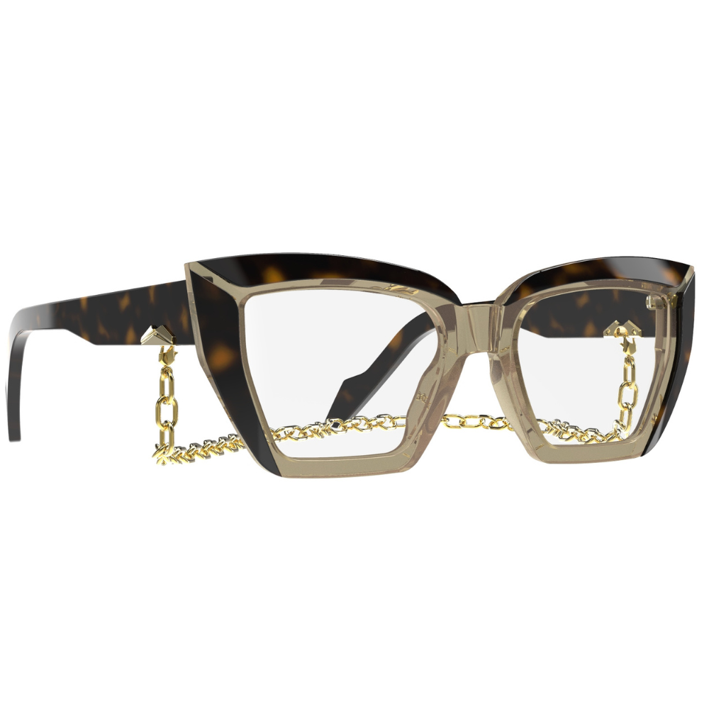 Original Vintage Naples Street Havana Caramel prescription glasses side view - vintage cat-eye frames with tortoiseshell pattern