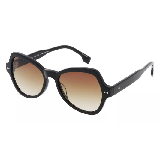 EKKIU KT22606A sunglasses - side view showing black silver butterfly frame design