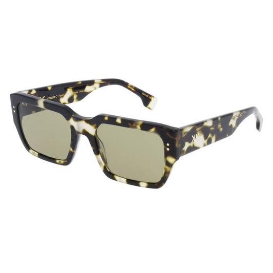 EKKIU KT22503 sunglasses - side view showing tortoiseshell green square frame