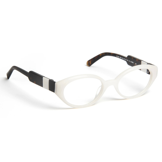 J.F.REY JF1590 eyeglasses – side profile showing metal and beveled acetate decorative square temple detail