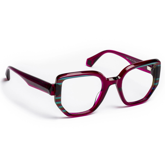 J.F.REY JF1602 eyeglasses – side profile showing sculpted acetate volumes and color contrast detail