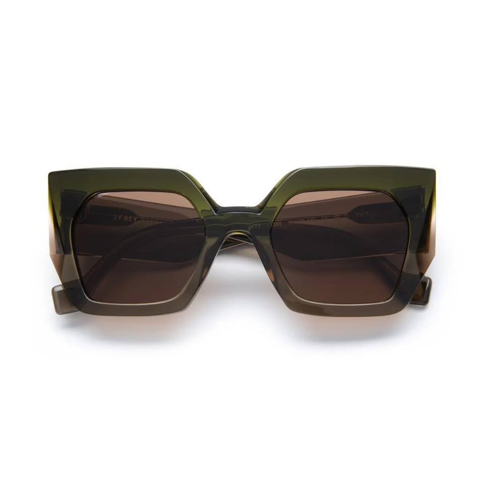 J.F.REY BETTY faceted acetate sunglasses front view iridescent gradients polarized lenses