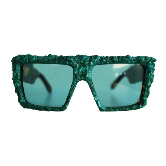 CLARISSA OLIVERIO ART STRONG GREEN hand-painted limited edition sunglasses numbered piece wearable art made in Italy
