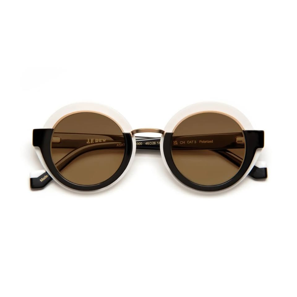 J.F.REY AGATHA acetate metal fusion sunglasses front view pastel tortoiseshell polarized lenses
