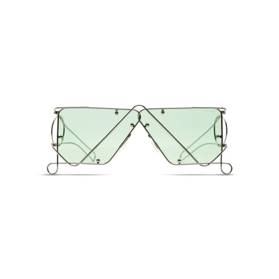 KOMONO X GABRIELLE SZWARCENBERG Silver Lime artist collaboration sunglasses front view limited edition