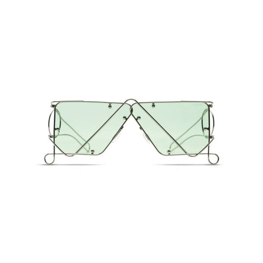 KOMONO X GABRIELLE SZWARCENBERG Silver Lime artist collaboration sunglasses front view limited edition