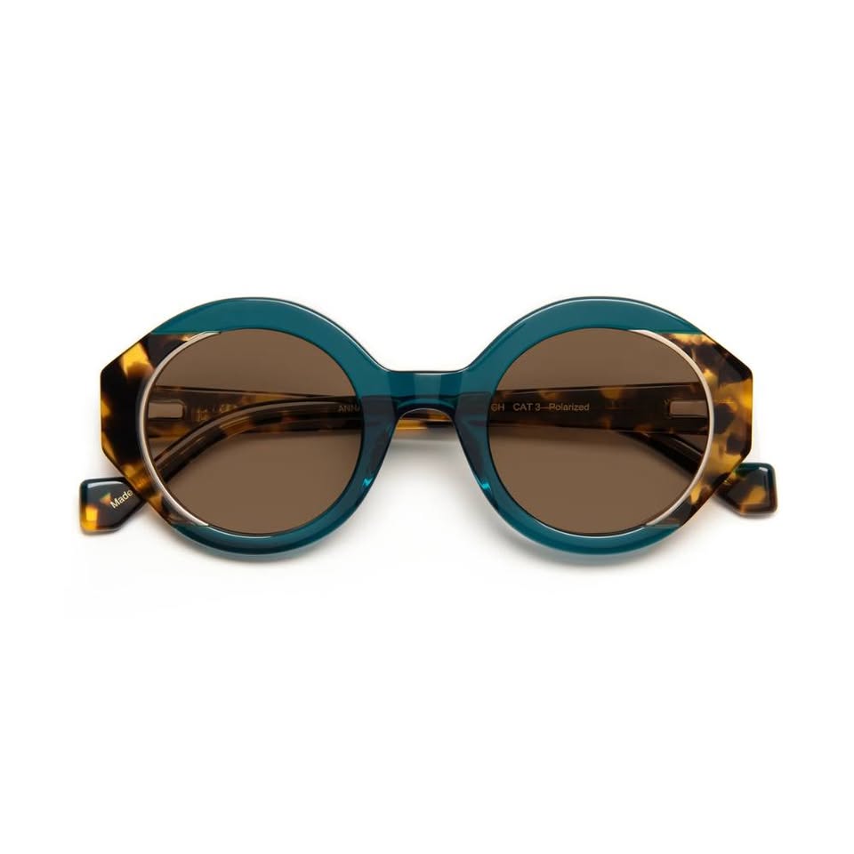 J.F.REY ANNA acetate sunglasses front view metal decoration tortoiseshell collages polarized lenses