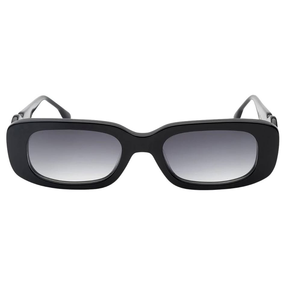 MARC ELLIS BEA NERO black acetate sunglasses front view gray gradient lenses Italian design