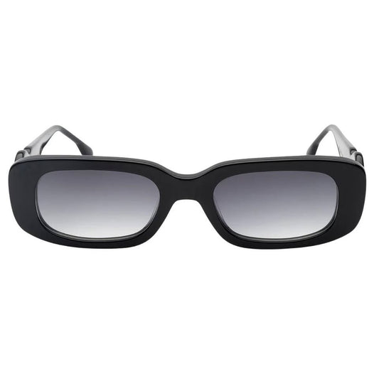 MARC ELLIS BEA NERO black acetate sunglasses front view gray gradient lenses Italian design
