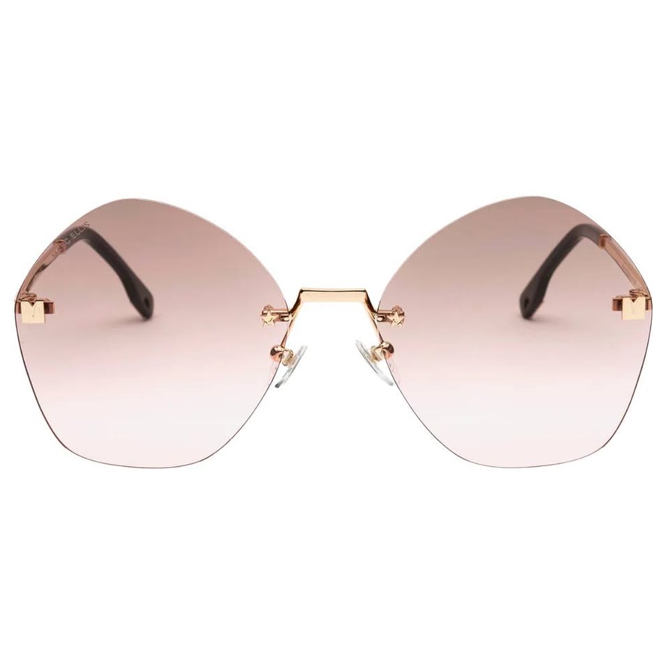 MARC ELLIS DALILA ORO gold metal sunglasses front view brown gradient lenses Italian design