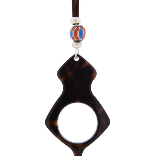 Flippan'Look classic reading glasses with elegant necklace chain - Handcrafted three-layer acetate eyewear with hands-free design
