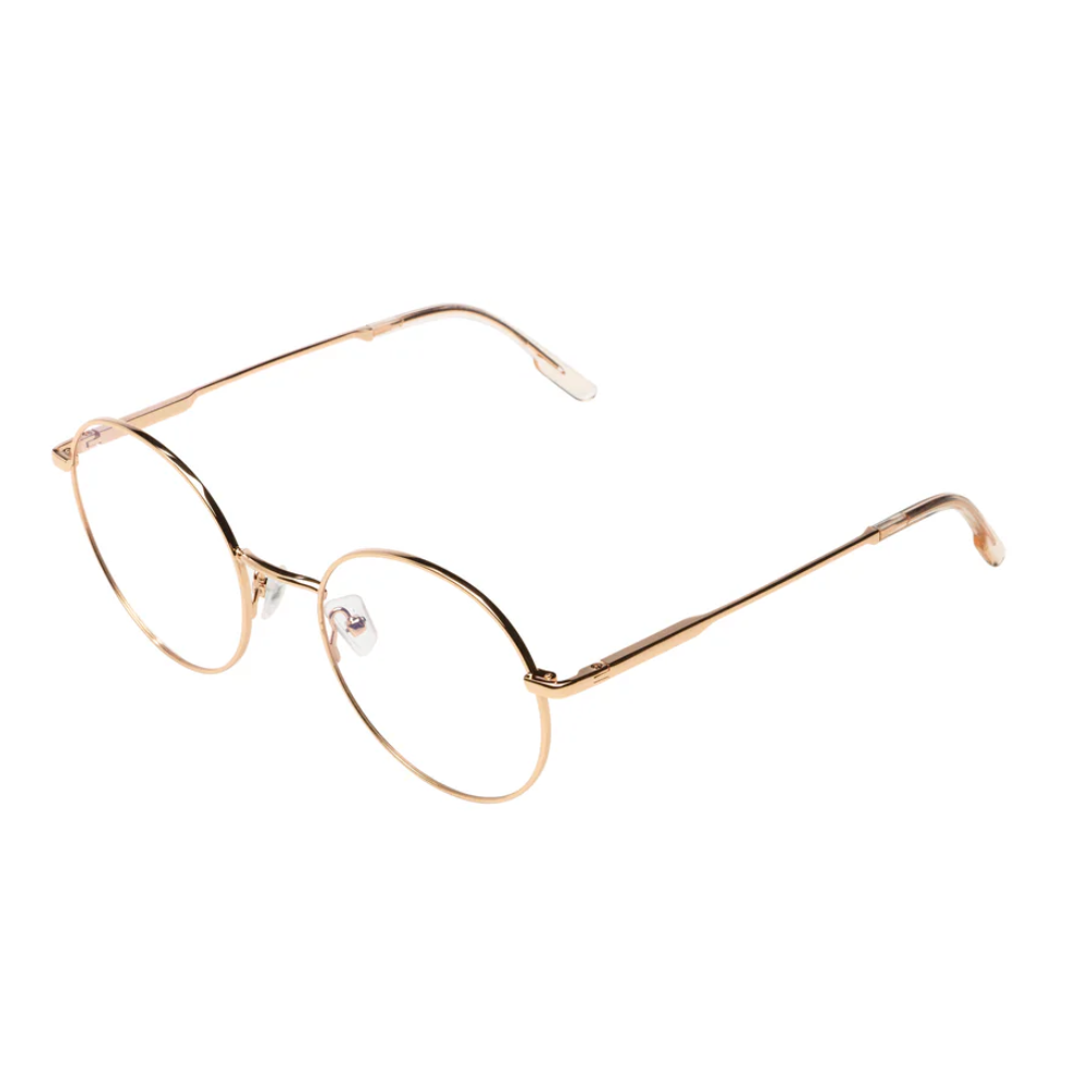 KOMONO Jude Rose Gold optical frames side profile showing temple design
