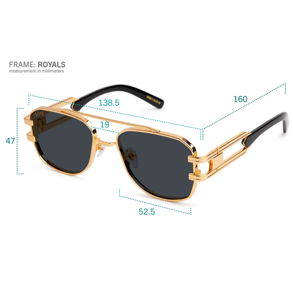 9FIVE Royals Gold – gold-plated stainless steel bridge bar and accents detail, Special Edition luxury eyewear
