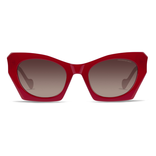 KREUZBERGKINDER SHIRA RED artistic eyeglasses front view creative Berlin designer frame handcrafted acetate bold red
