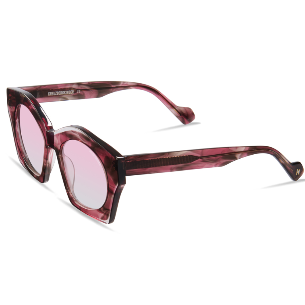 KREUZBERGKINDER NOGA HAVANA PINK sunglasses side view artistic style contemporary German craftsmanship
