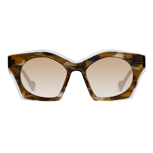 KREUZBERGKINDER NOGA HAVANA YELLOW sunglasses front view unique Berlin designer frame handcrafted acetate havana yellow
