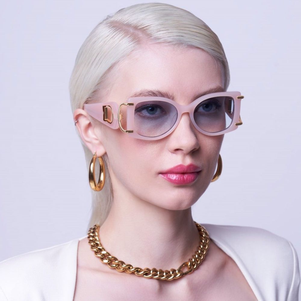 FOR ART'S SAKE Sculpture artistic design sunglasses, thick acetate frame available in black, tortoise, pink and transparent grey
