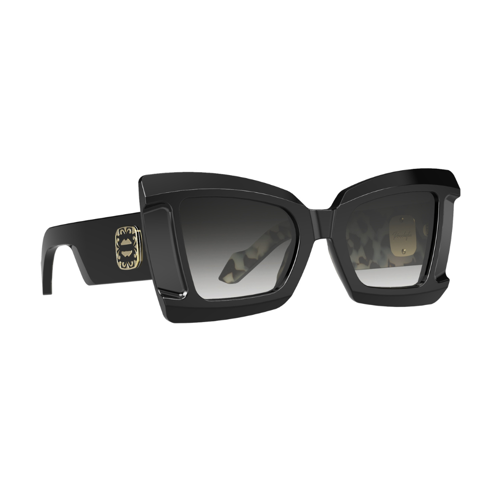 PEO 02 vintage sunglasses side view 24K gold details luxury design Italian craftsmanship exclusive eyewear