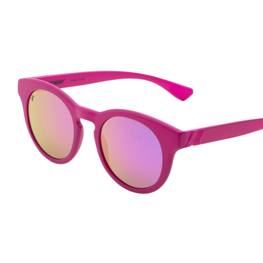 K-WAY Blisse fuchsia sunglasses side view showing refined frame details and premium lens quality
