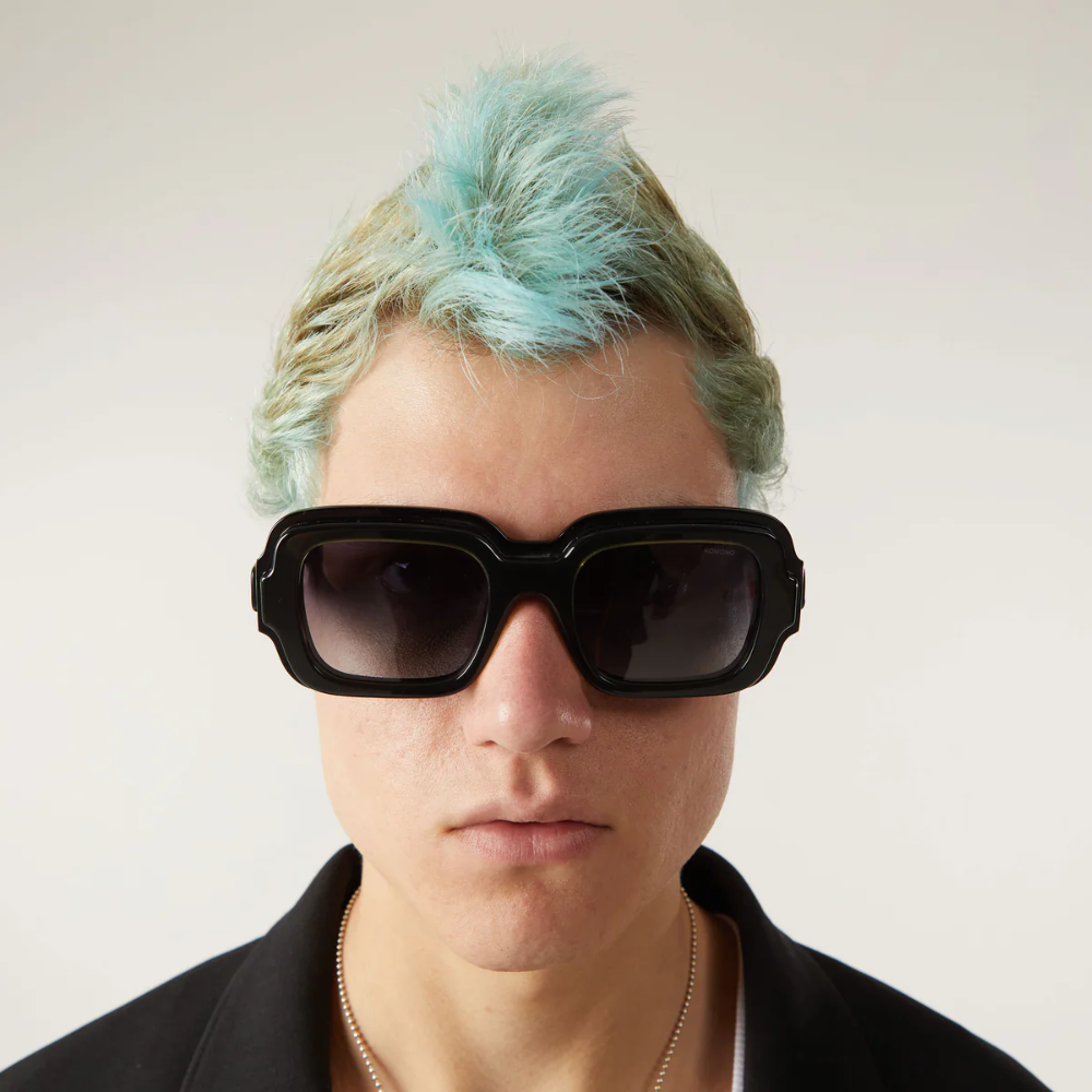 Komono x Victoria Lebrun limited edition sunglasses - angled view highlighting unique collaborative design
