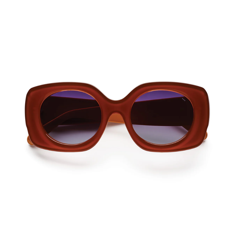 Komono Mariah Amber sunglasses - front view showing classic frame design with warm amber finish
