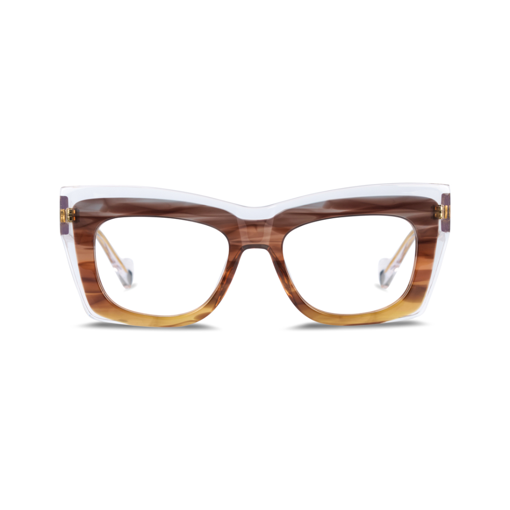 Kreuzbergkinder Nyx eyeglasses - front view showing mysterious Berlin-designed frame with enigmatic character
