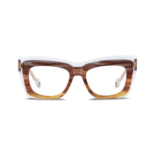 Kreuzbergkinder Nyx eyeglasses - front view showing mysterious Berlin-designed frame with enigmatic character

