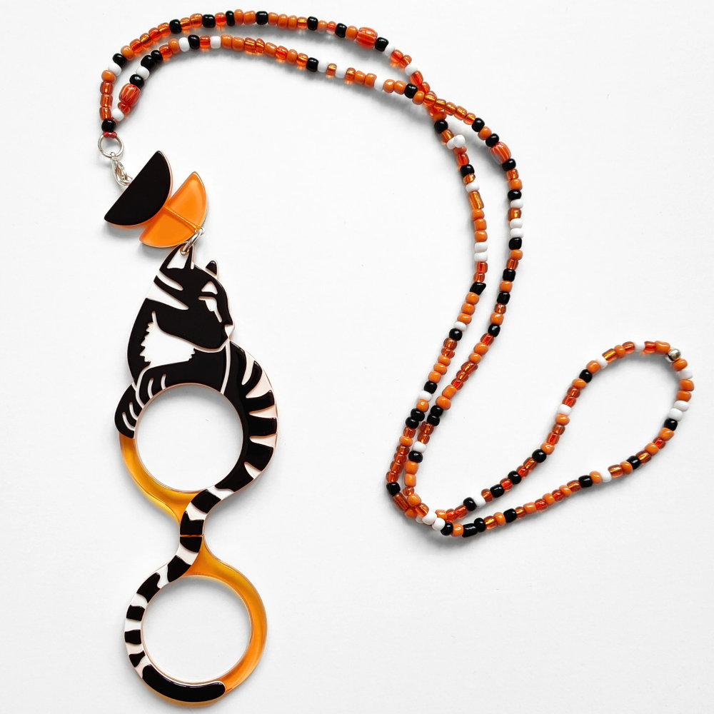 FLIPPAN'LOOK 15 Year Anniversary Pop Art Reading Glasses - Gato Catalino Orange Limited Edition
