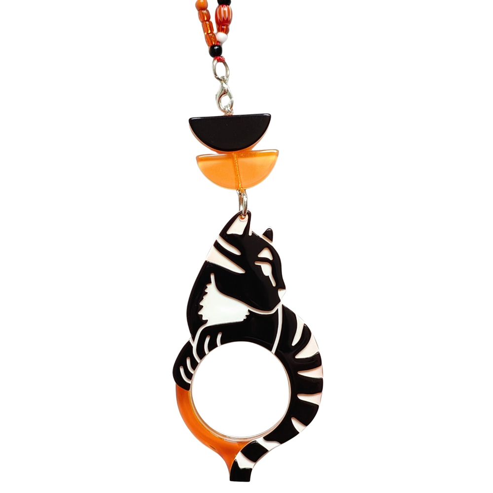 FLIPPAN'LOOK Gato Warhol Orange 15th Anniversary Edition - Pop Art Foldable Reading Glasses Front View
