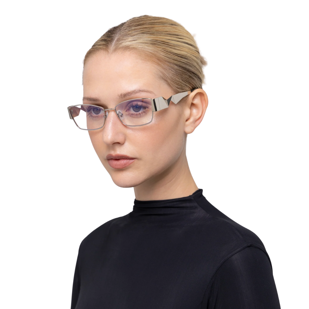 FOR ART'S SAKE ORIGAMI designer sunglasses - angled view highlighting geometric frame and folded temple design
