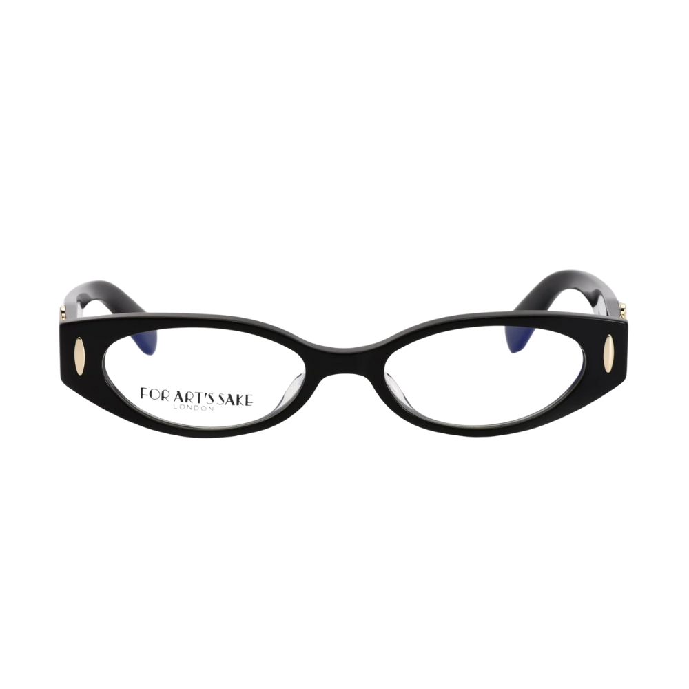 FOR ART'S SAKE CIGAR BLACK oval optical frames - front view on white background
