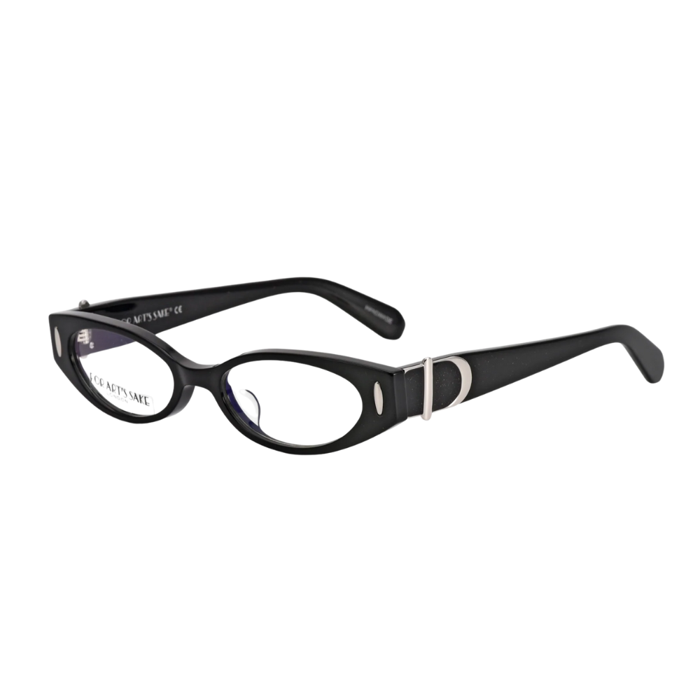 FOR ART'S SAKE CIGAR LUMOS vintage style eyeglasses - side view showing sleek oval silhouette
