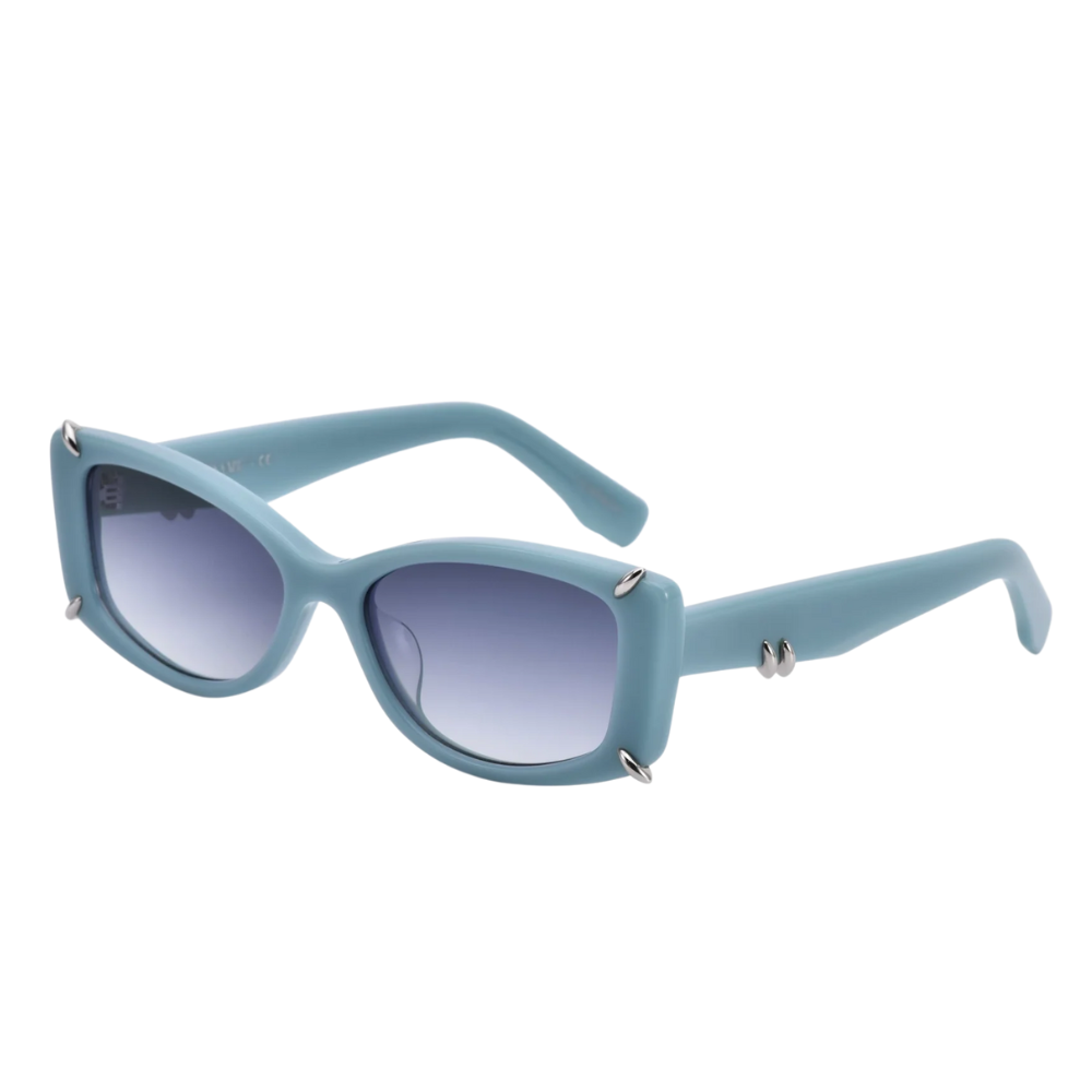 FOR ART'S SAKE DYER BLUE luxury sunglasses - side view showing sleek timeless silhouette and blue frame detail
