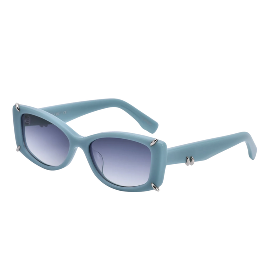FOR ART'S SAKE DYER BLUE luxury sunglasses - side view showing sleek timeless silhouette and blue frame detail
