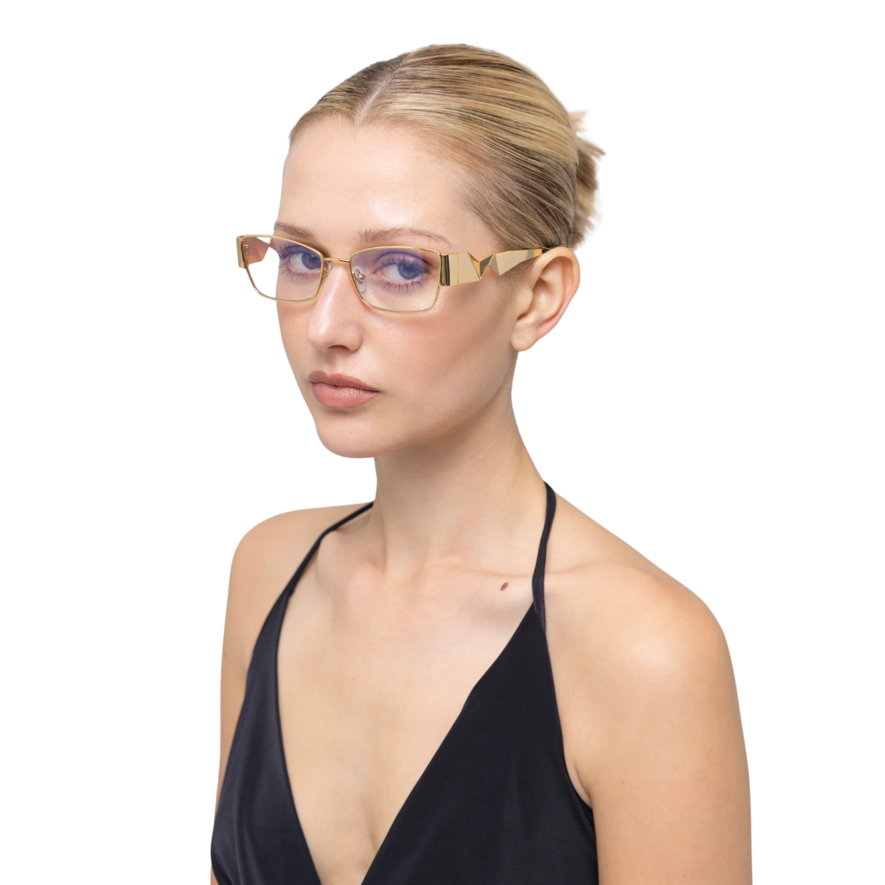 FOR ART'S SAKE ORIFAMI GOLD glasses detail view artistic design precision craftsmanship gold finish

