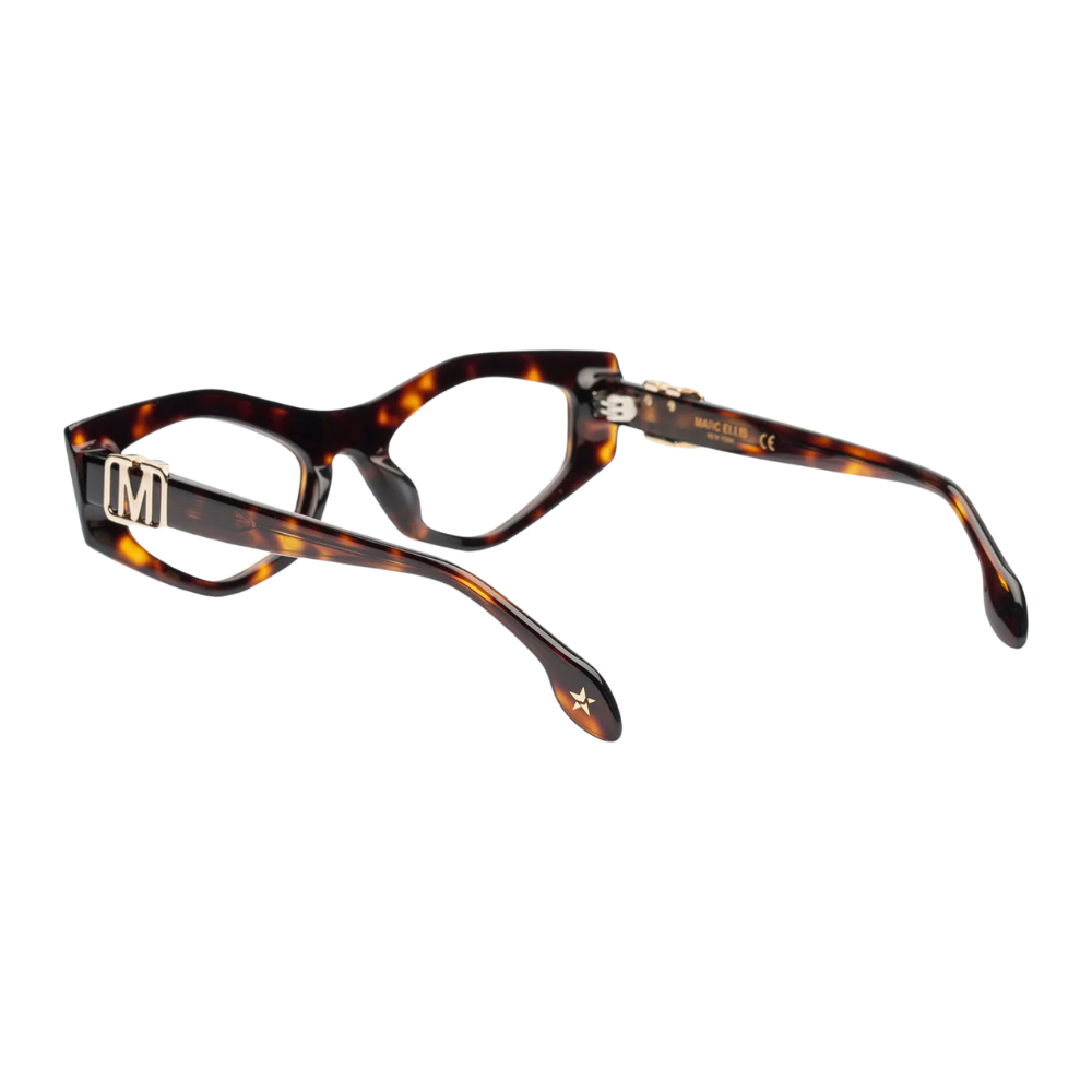 MARC ELLIS Lorena tortoiseshell eyeglasses frame detail and craftsmanship
