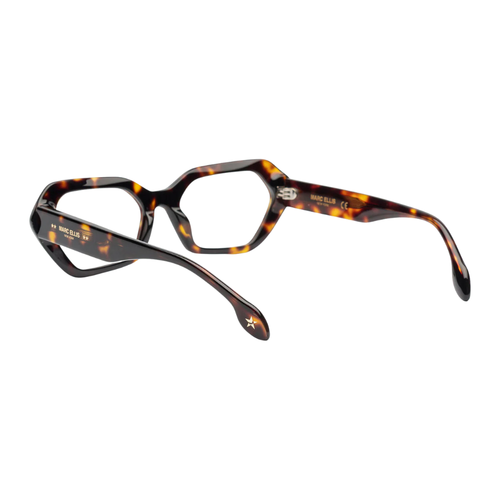 MARC ELLIS Morena tortoiseshell eyeglasses frame detail and craftsmanship
