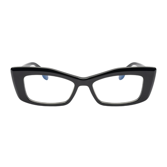 MARC ELLIS Marta black acetate eyeglasses front view
