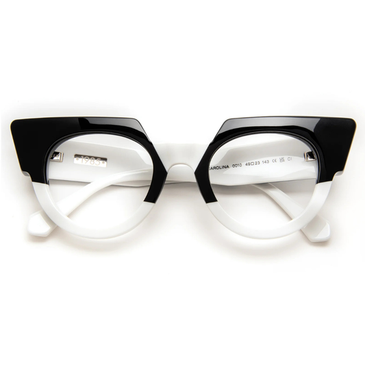 J.F.REY Carolina women's eyeglasses front view - French designer optical frames with bi-material colors and accentuated thickness
