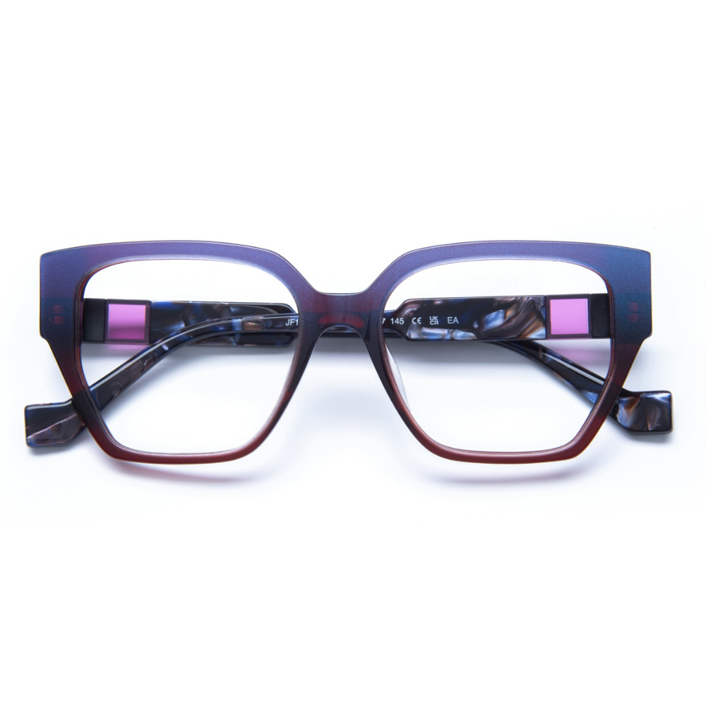 J.F.REY JF1566 women's eyeglasses front view - French designer optical frames with signature translucent rectangular insert

