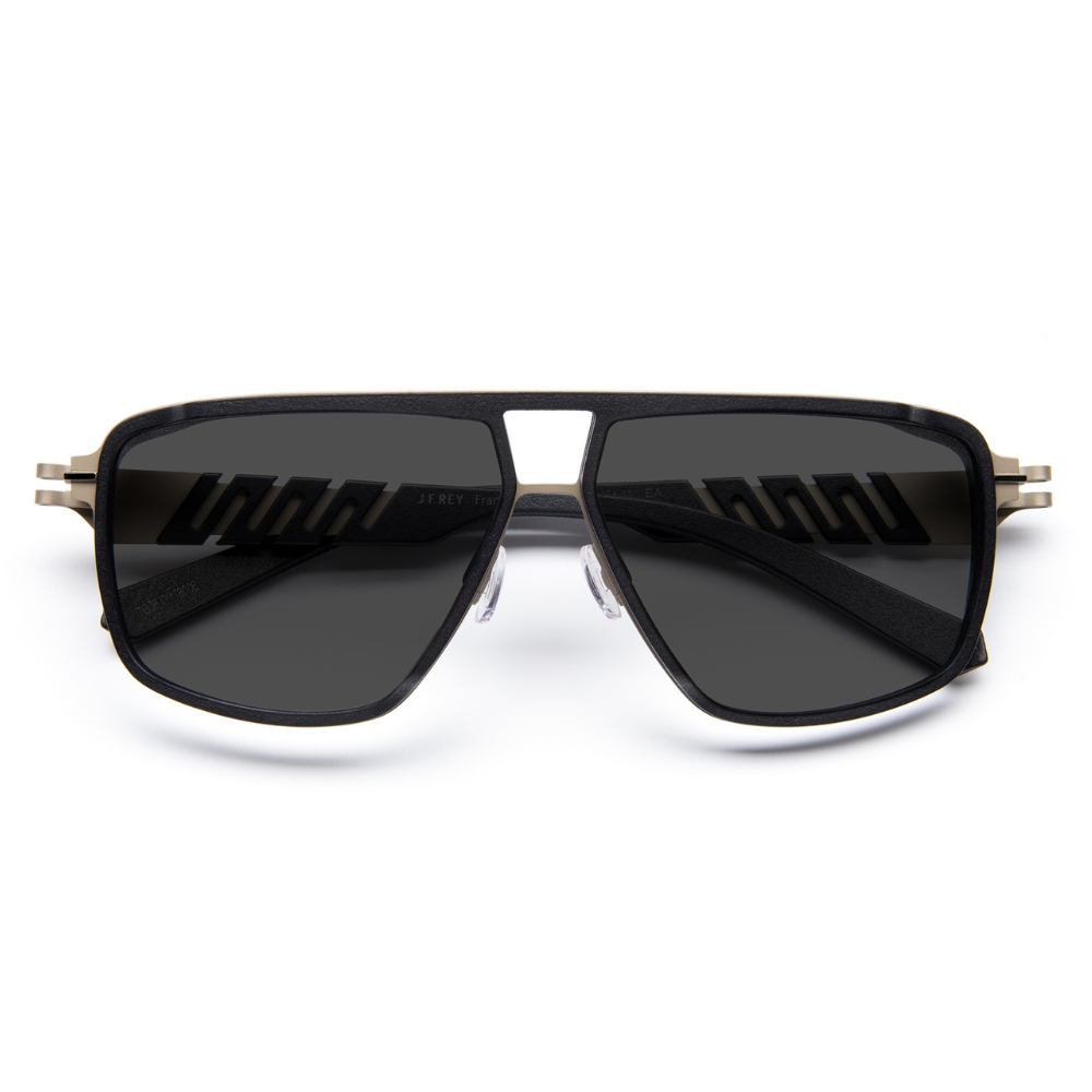 J.F.REY JF3100 XL men's sunglasses front view - French designer 3D SLS printed frames with polarized lenses and stainless steel components

