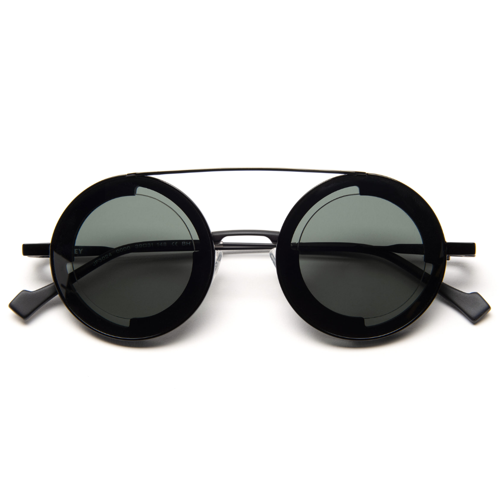 J.F.REY 3024 with magnetic clip-on sunglasses attached - 2-in-1 convertible eyewear system front view
